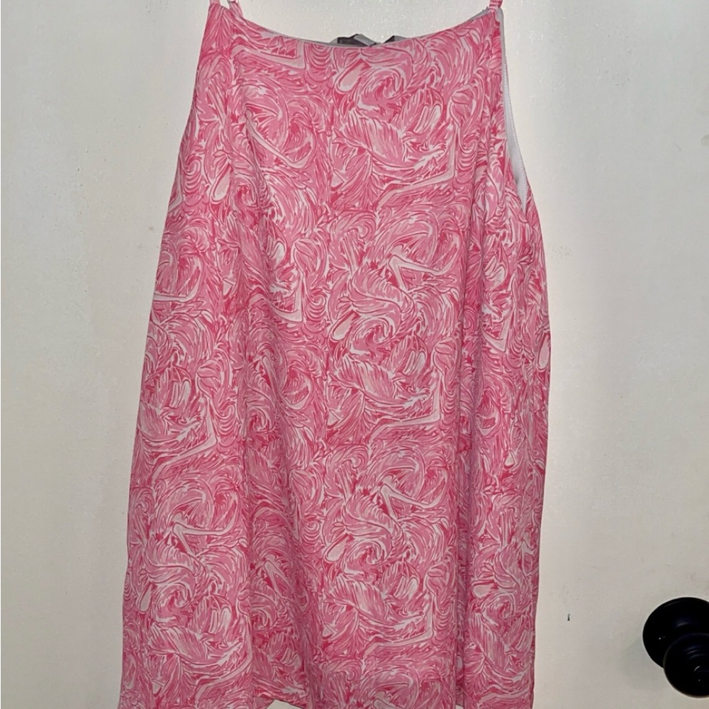 Lauren James Pink and White A-Line Tank Top